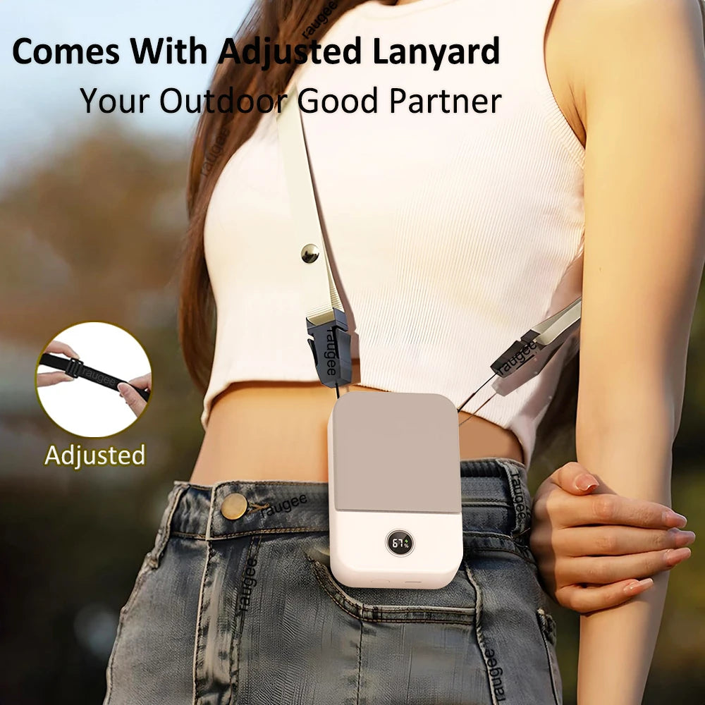 Coolvento Mini Ventilator | Taillenclip & Halsventilator | 2000 mAh Akku | 3 Stufen USB-C