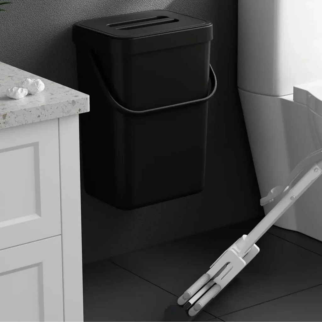 Binova Mini Trash Can | With Lid | Hanging & Wall Mount | Compact & Odor Blocking | For Kitchen, Bathroom & Office