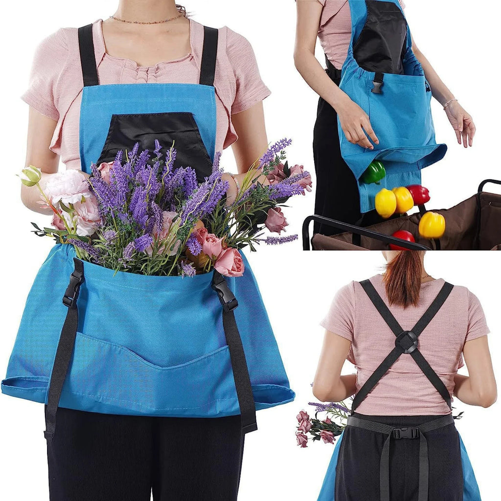 Harvesto | Ernteschürze mit Schnellverschluss-Tasche | Gartenarbeit & Erntehilfe | Verstellbare Gartenschürze