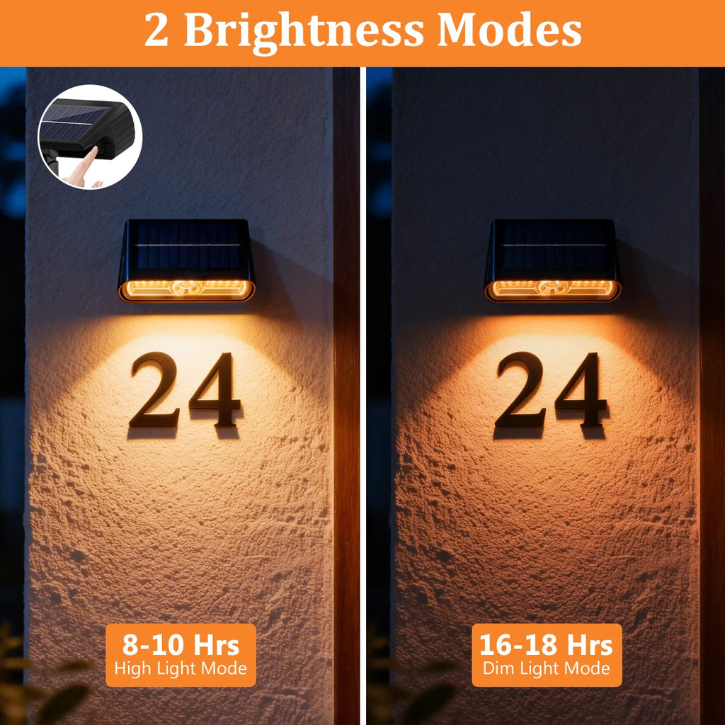 Luminaro | Solar-Hausnummernleuchte | 28 Warmweiße LEDs | Wasserdichte Garten-Wandleuchte 800 lm