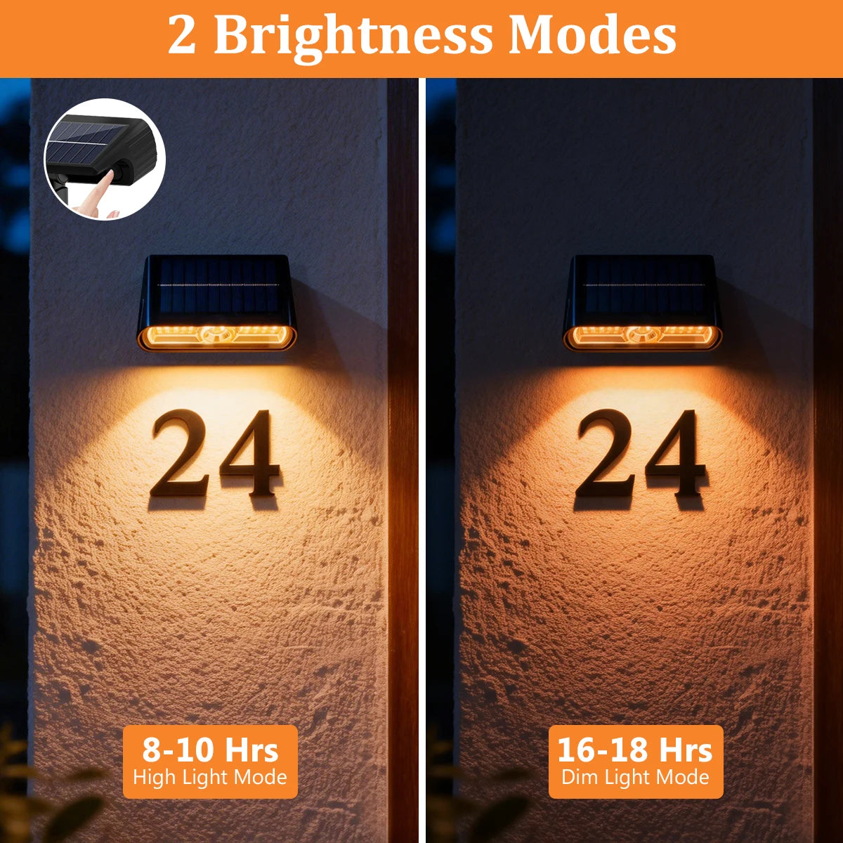 Luminaro | Solar-Hausnummernleuchte | 28 Warmweiße LEDs | Wasserdichte Garten-Wandleuchte 800 lm