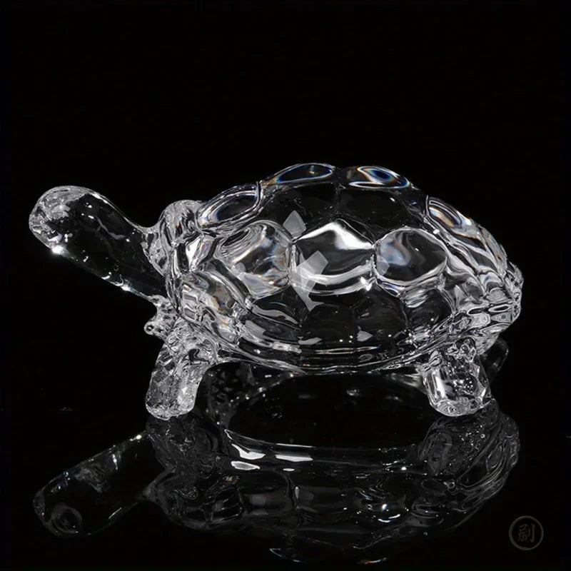 Fengoria | Kristall-Schildkrötenfigur | Feng-Shui Glücksbringer für Schreibtisch, Wohnzimmer und Büro