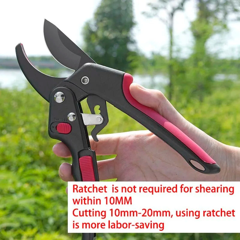 Gartenkraft | Ratschen-Gartenschere | SK5 Stahlklinge | Anti-Rutsch-Griff | Astschere bis 2,6 cm Schnittstärke