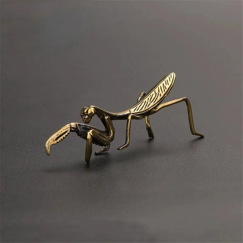 Auravento Kupfer Gottesanbeterin Miniatur | Vintage Deko Figur | 7,2 cm Blumentopf & Tea Pet Ornament