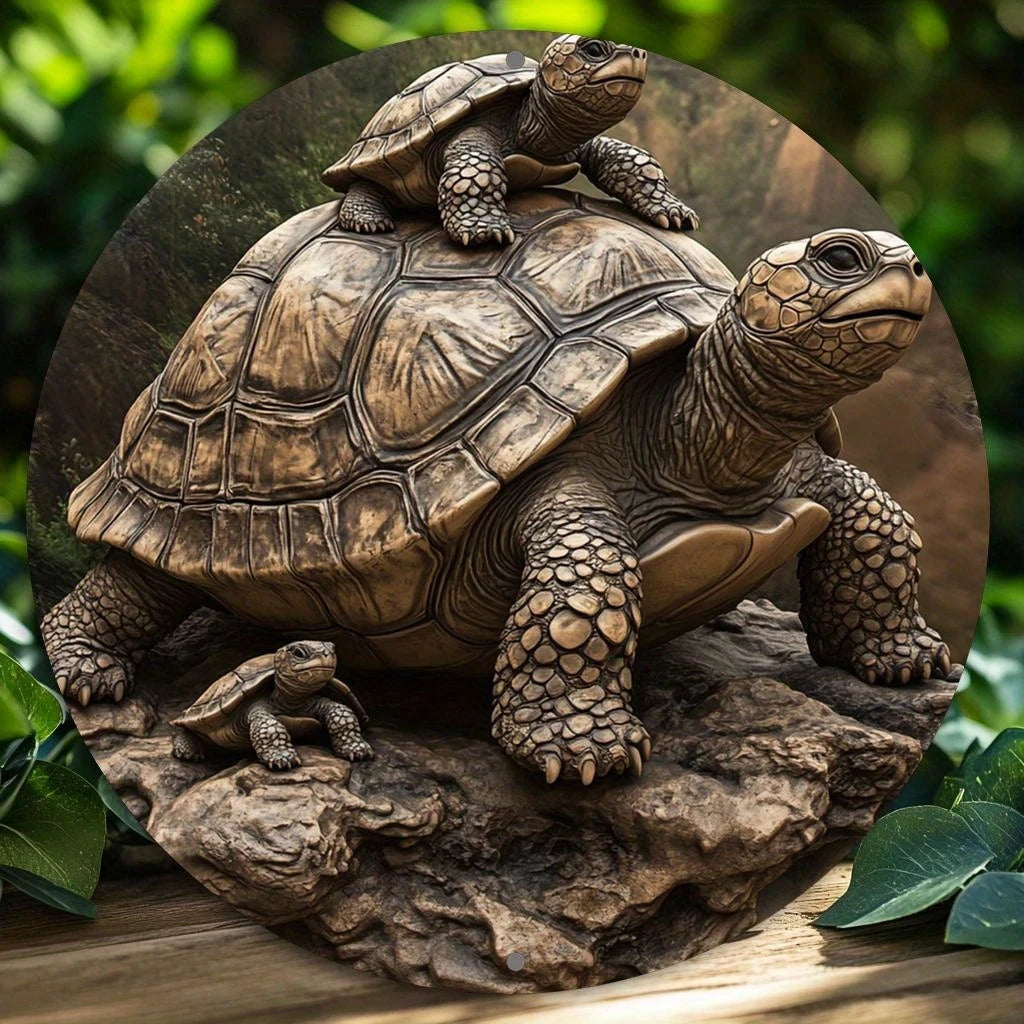 AnimaraHome Vintage Tier-Willkommensschild | Rund 20 cm | Katze, Eule, Schildkröte | Holz Deko