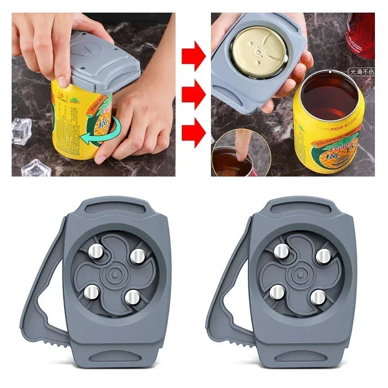 GripZack Küchenhelfer Dosen- & Flaschenöffner Multifunktional | Edelstahl Mechanik | Rutschfester Griff