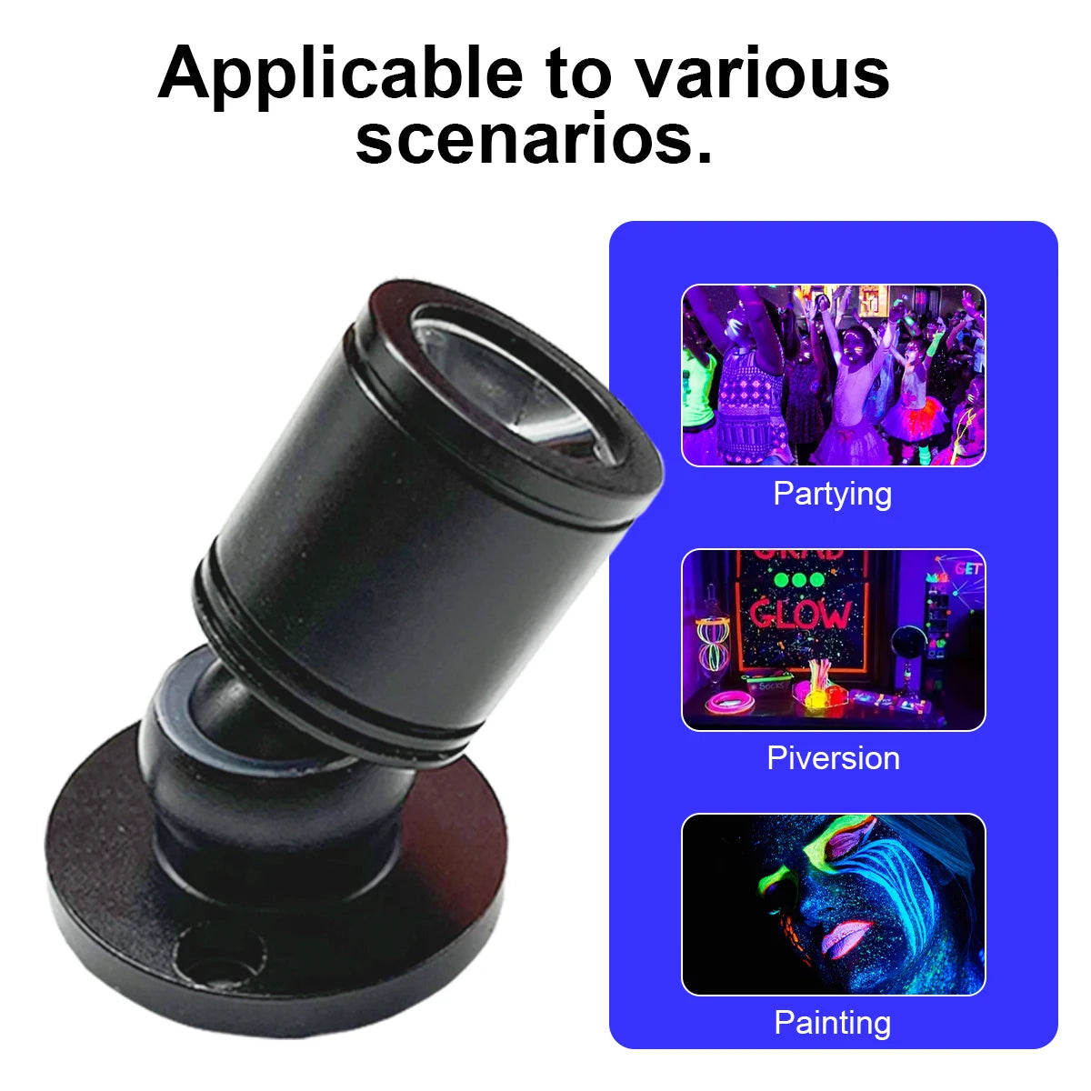 Noctilux | UV-Schwarzlichtlampe | 2–4 LED Spots | 1W UV-Beleuchtung | Für Vitrinen, PC-Gehäuse & Dekoration