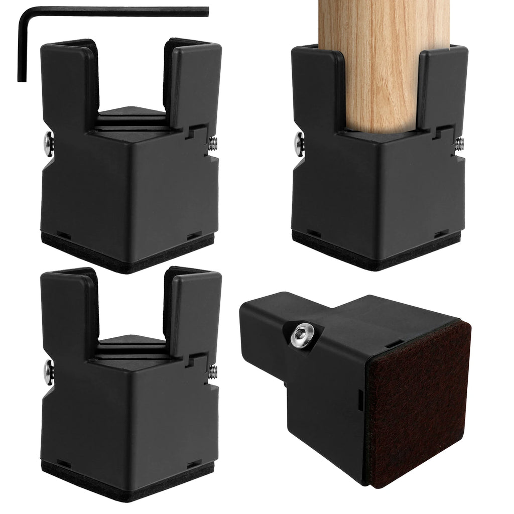 Elevato 4er-Set Verstellbare Möbelfüße | Aluminium | Stuhl, Sofa & Tisch | 5–10 cm Höhe