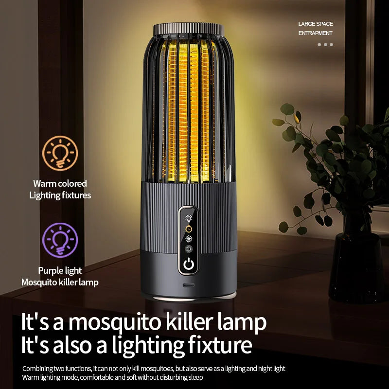 SolarZap 2500V Solar Mückenvernichter | 3-Stufen Timer | 360° Moskitokontrolle | Solar-Ladung | Outdoor Camping Lampe