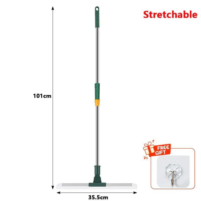 Flexiva Telescopic Cleaning Brush with Silicone Lip | 180° Swiveling | For Floors, Windows & Bathroom