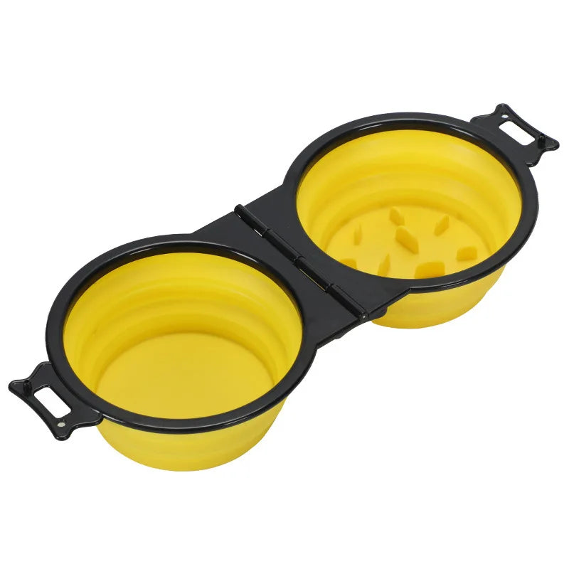 PawSip Duo Reise Napf für Hunde & Katzen | 2-in-1 Doppelnapf faltbar | Tragbar für Outdoor | Wasser & Futter