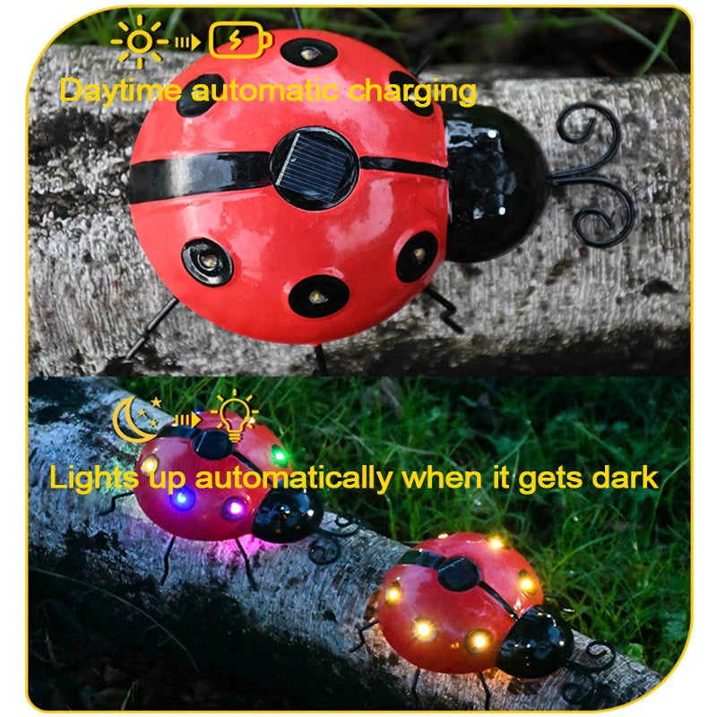 LumiMarie | Solar-Marienkäfer Gartenlampe | Wetterfeste LED Solarleuchte für Garten, Balkon und Terrasse