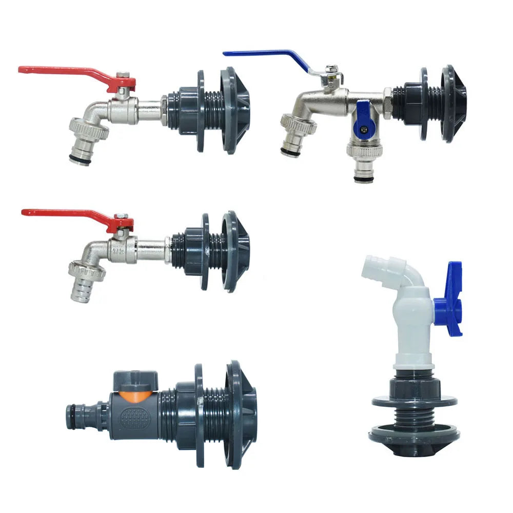 Hydravax IBC Tank Adapter Ventil | 16 mm Anschluss | Gewinde Wasserhahn Verbinder | Regentonne Schlauchadapter