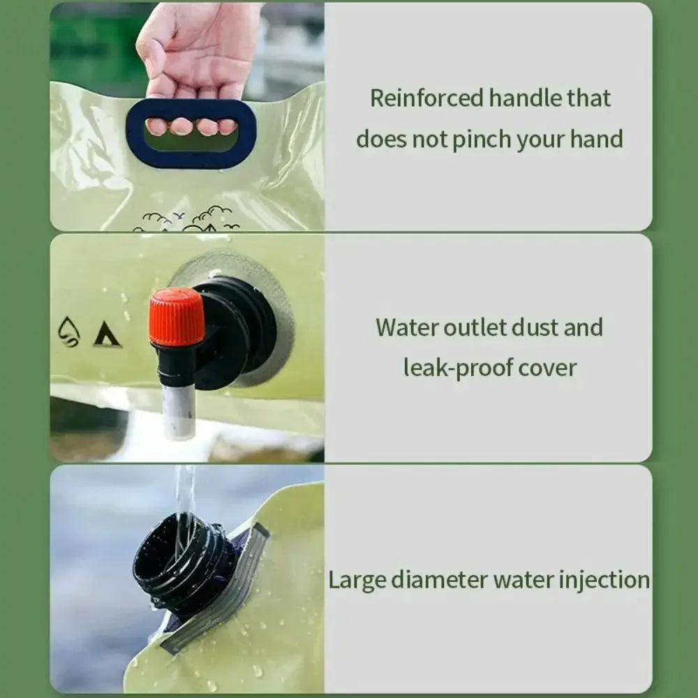 Hydrava | Faltbarer Wasserbeutel 8L | Tragbarer Wasserspeicher aus PEVA | Für Camping, Wandern und Outdoor