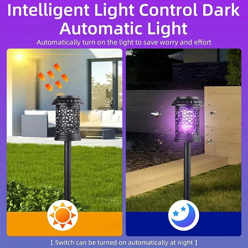 MosquiSolar | Solar LED Mückenfalle für Garten | Wasserdichte Insektenlampe mit UV-Licht | Solar Gartenleuchte für Terrasse & Camping
