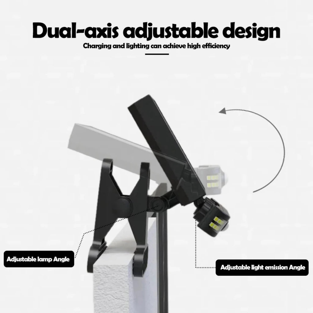 LumiCrest Solar Clip Licht mit Bewegungsmelder | 40 LED | USB wiederaufladbar | Wasserdichte Outdoor Lampe