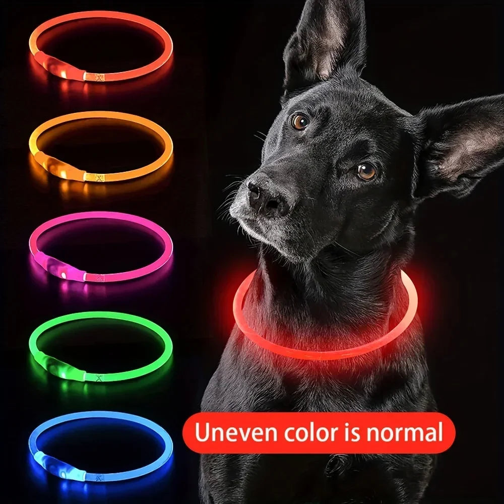 LED Hundehalsband | Wiederaufladbares Leuchthalsband für Hunde | USB-Aufladung & Anti-Verlust Sicherheit | Glowtail