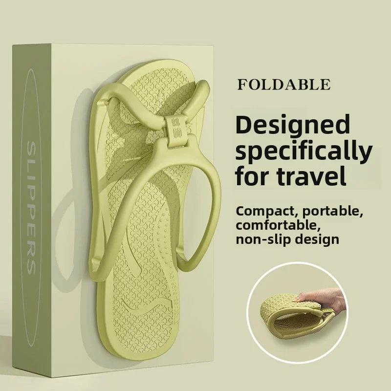 FoldStep Reise Slipper | Faltbar & Leicht | EVA Flip Flops | Rutschfeste Sohle | Unisex | Hotel Bad Strand Indoor Outdoor