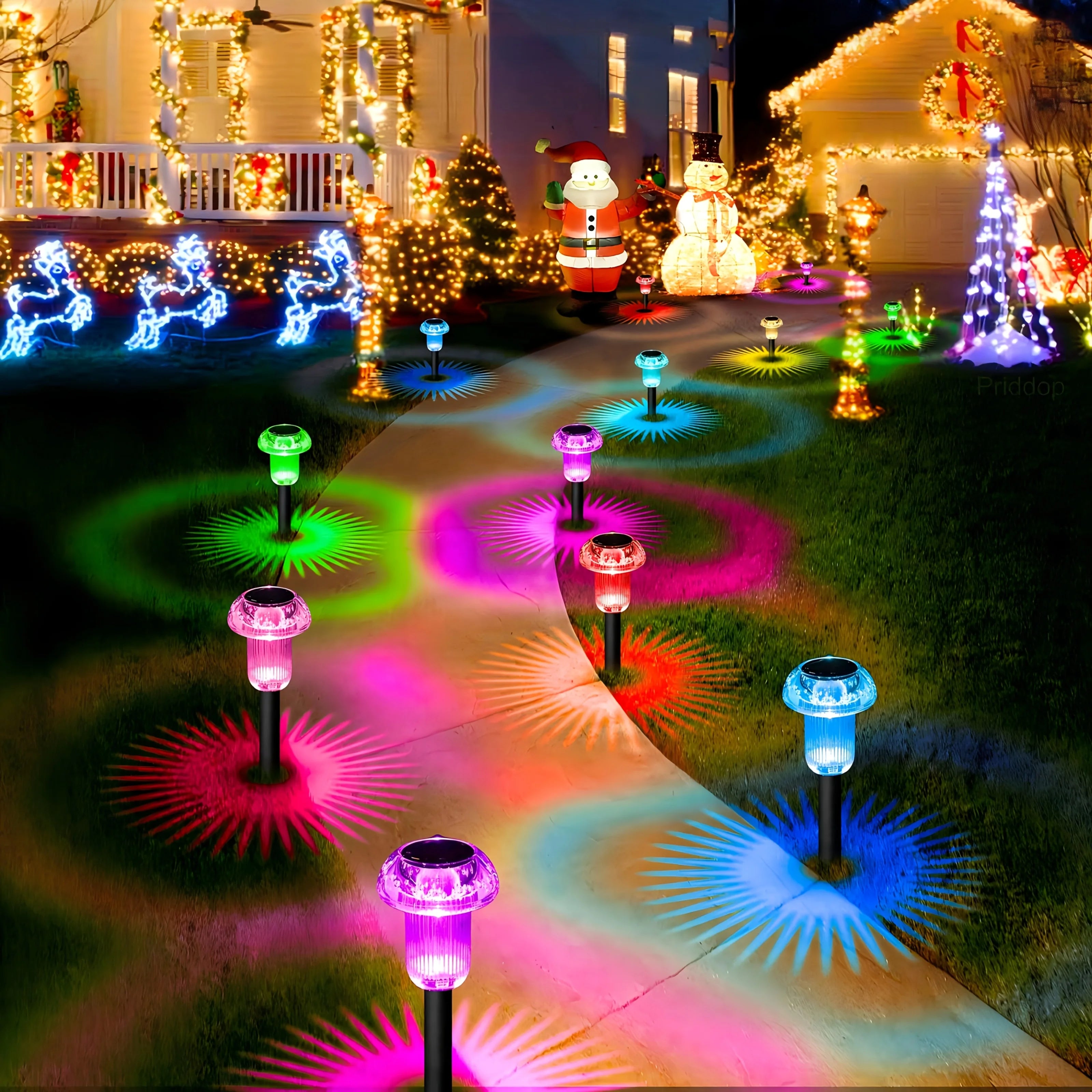 GlowShroom | 4er Set Solar Pilzleuchten LED | IP65 Wasserdichte Gartenstecker | Dekorative Wegbeleuchtung für Garten & Einfahrt