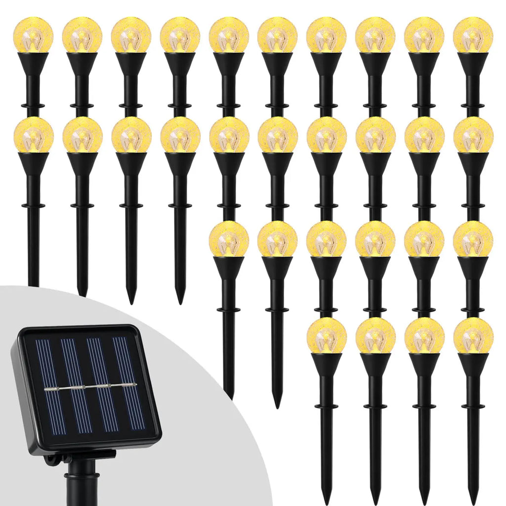 Lumivia Solar-Lichterkette mit Kugelleuchten | 30 LED | Wetterfest | Garten- & Wegbeleuchtung