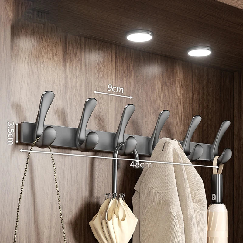 Hookeria Wandhaken Badezimmer & Flur | 10 Haken | Metall & ABS | Rostfrei | Tür- & Wandmontage