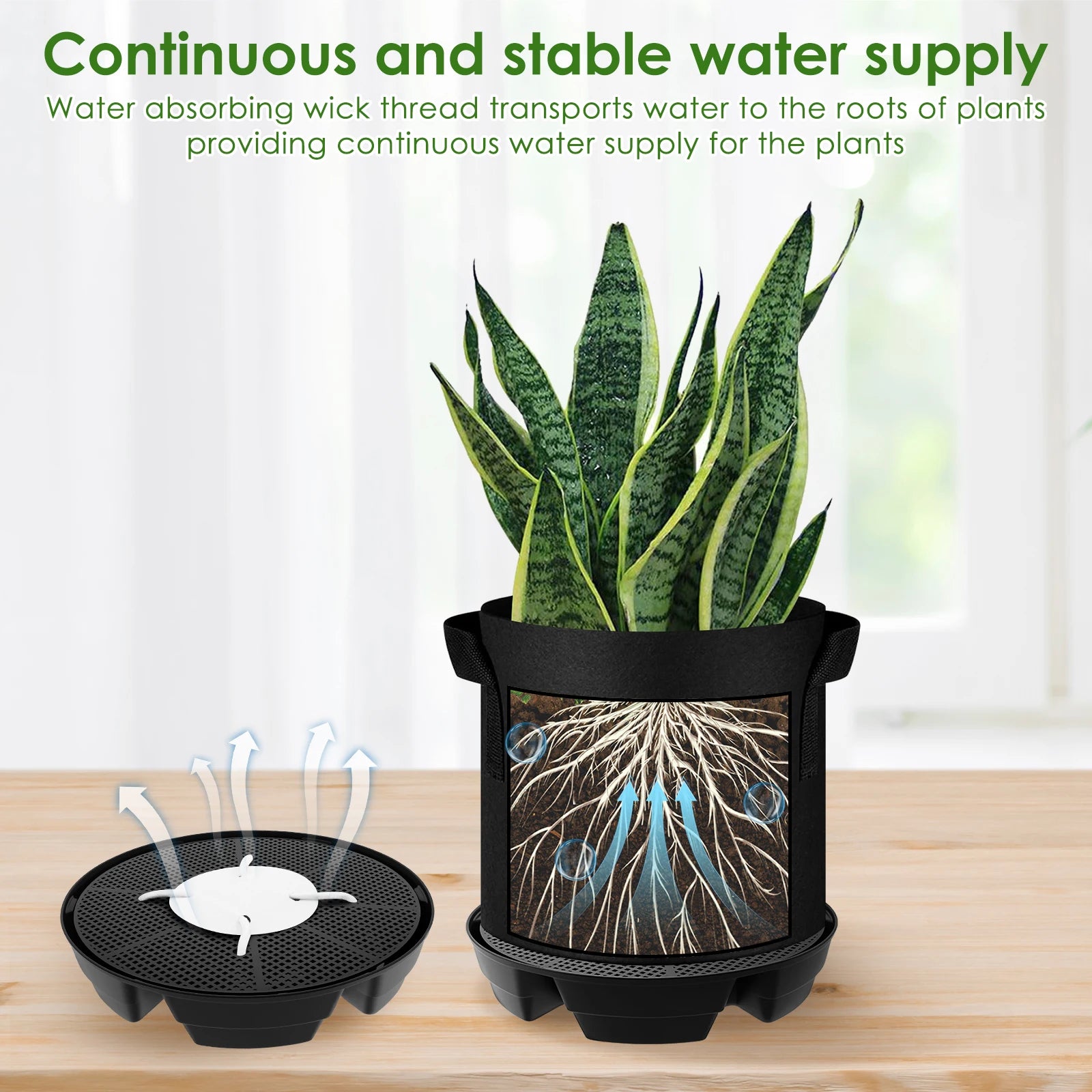 HydroTray Selbstbewässernde Pflanzenuntersetzer | 2,8 L Wasserreservoir | 4er Set