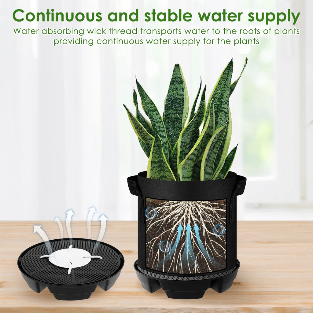 AquaRoot Selbstbewässernder Pflanzuntersetzer | 2,8 L Wasserspeicher | 30 cm | 4er Set