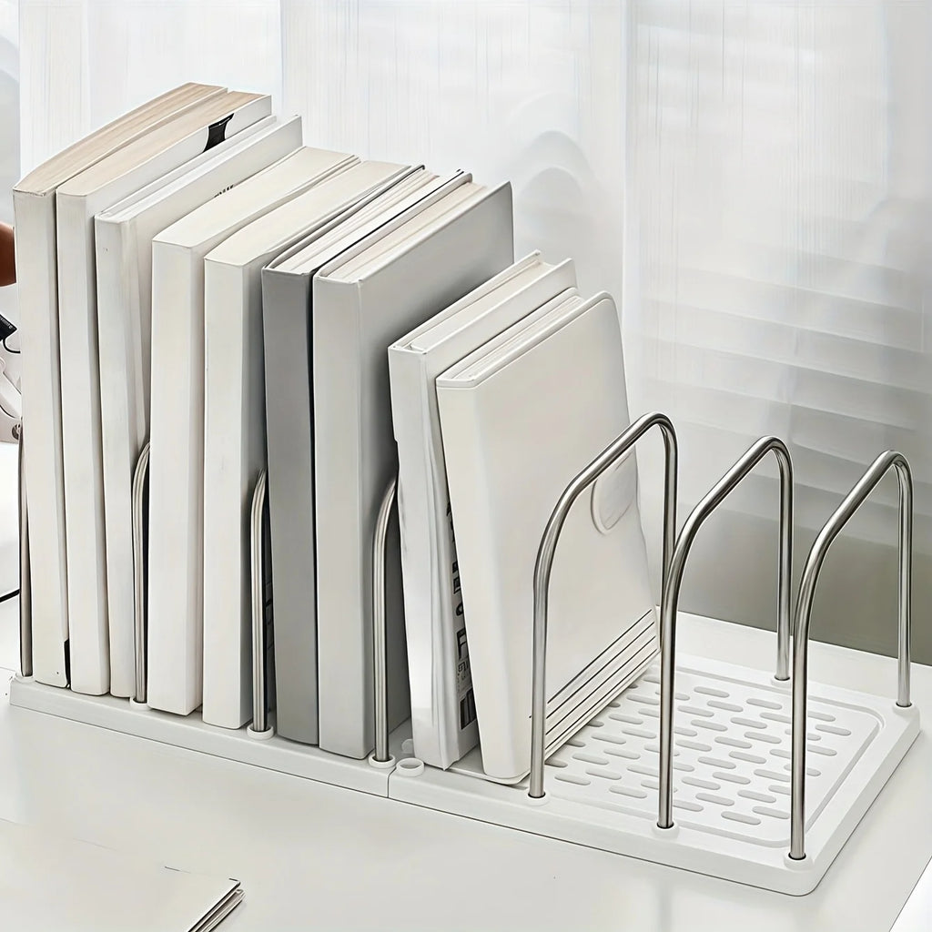 DeskMate Pro Moderner Büro-Organizer | Vertikaler Ablagehalter für Dateien & Bücher | Minimalistisches Design | Kunststoff