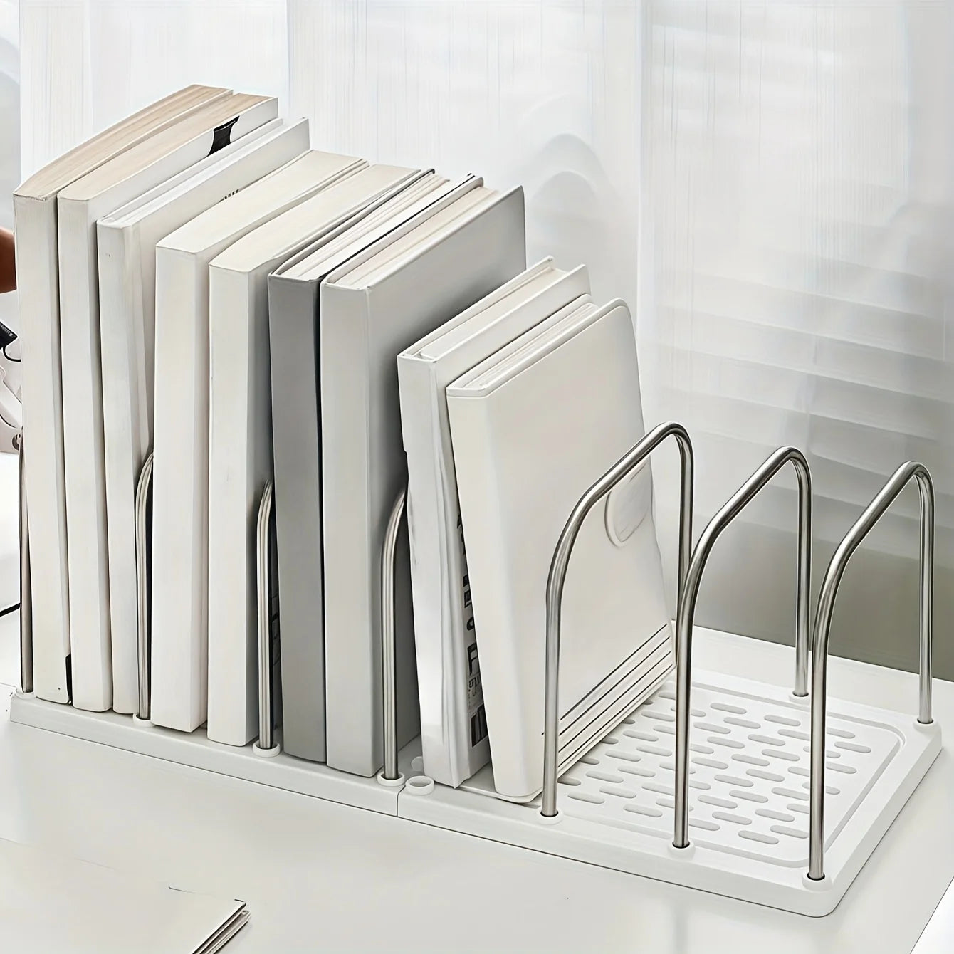 DeskMate Pro Moderner Büro-Organizer | Vertikaler Ablagehalter für Dateien & Bücher | Minimalistisches Design | Kunststoff