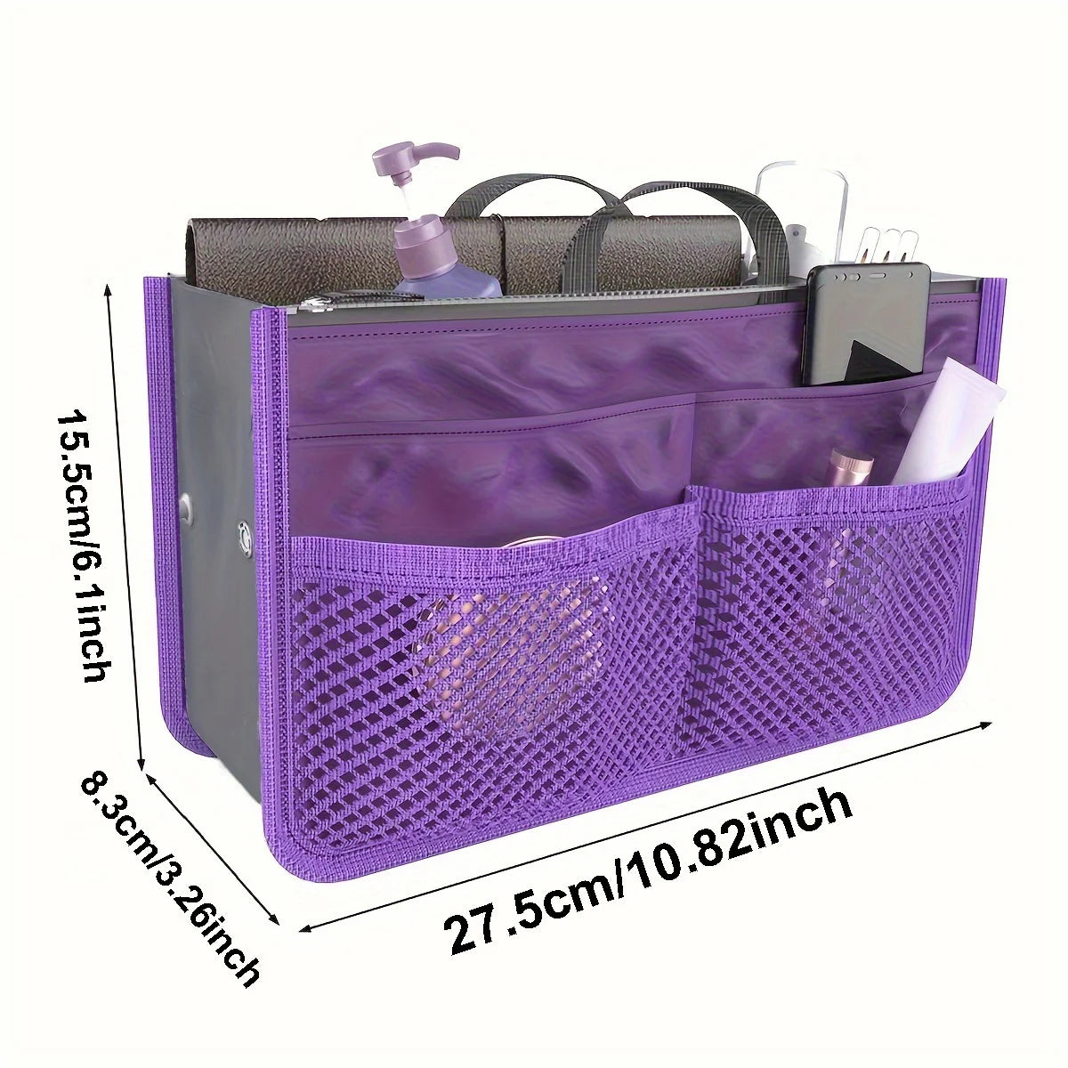 OrganiFold | Multifunktionale Kosmetik- & Kulturbeutel Aufbewahrungstasche | Großes Fassungsvermögen | Doppelreißverschluss