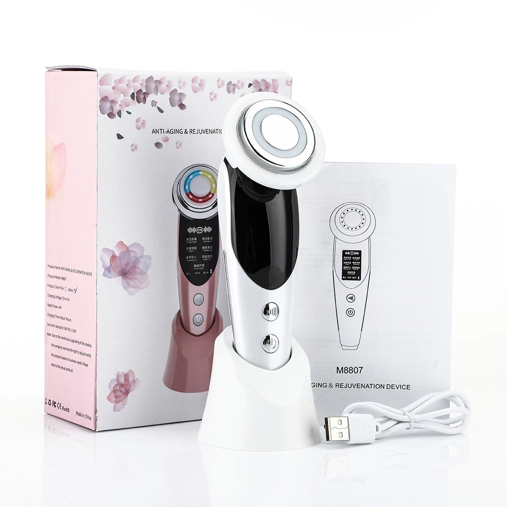 EMS Gesichts- & Halsstraffungsgerät | LED-Lichttherapie | Mikrostrom-Massage | Wiederaufladbar | Dermalisse