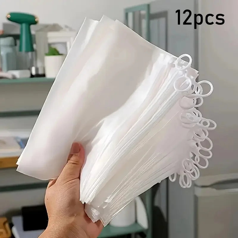 ClearVoy | 12er Set transparente PVC Reißverschluss-Aufbewahrungsbeutel mit Griffen – wiederverwendbare Organizer-Taschen für Reise und Haushalt