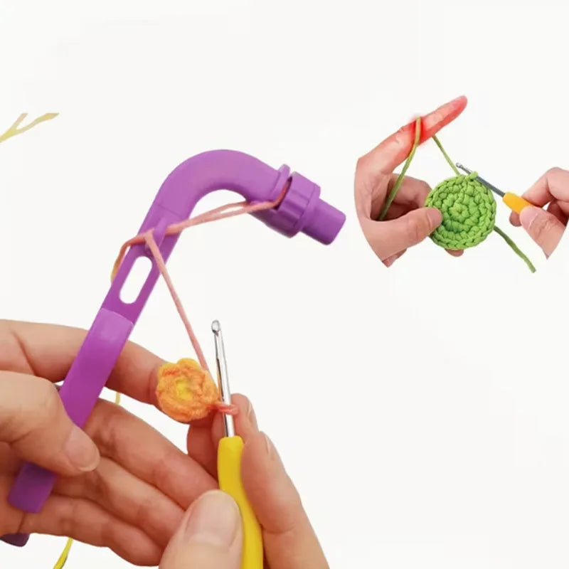 HookEase Häkelhilfe 3-in-1 | Garnspannung & Handentlastung | Anfänger Häkelset mit Häkelnadel
