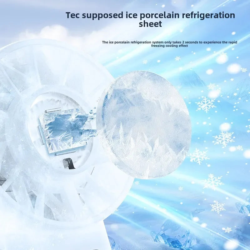 IceBreeze Fold Kühlventilator mit Eiskompresse | Faltbarer Mini Ventilator | USB Akku | Tragbar für Reisen & Camping | Outdoor