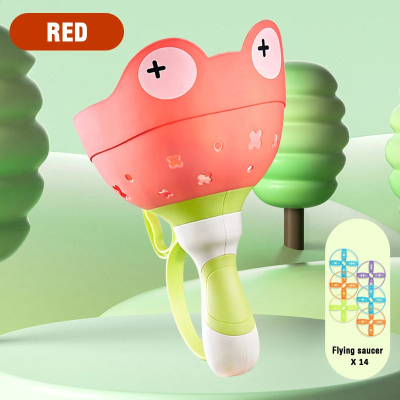 AeroZing Wurfscheiben Launcher Set | UFO Flugscheiben Spiel | 23 x 14 cm Outdoor Spielzeug Kinder
