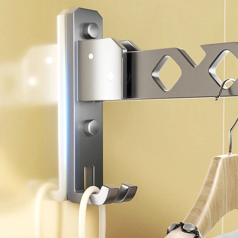 Aerlivo Wand Wäscheständer 180° Schwenkbar | Klappbar | Aluminium 13 x 34 x 3 cm