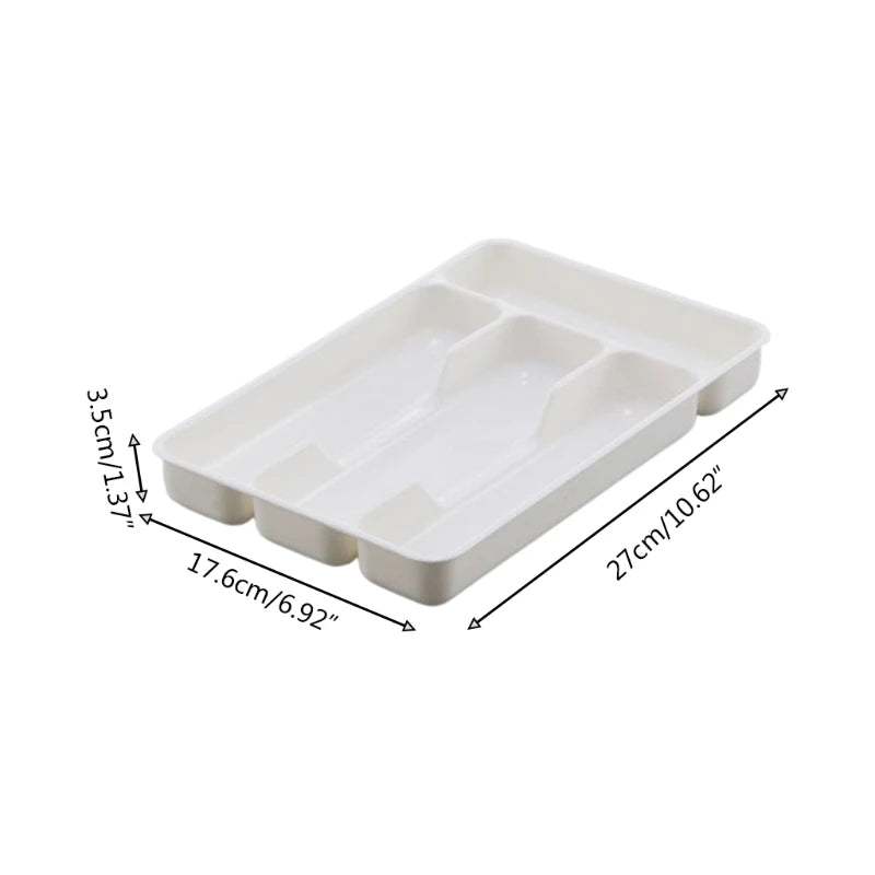 Drawello Besteck Organizer Schublade | Kunststoff | 27x17,6x3,5 cm | Schwarz oder Weiß