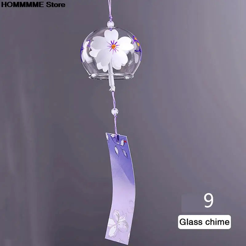 Glass Wind Chime Hanabira | Japanese Style | Clear Sound & Decorative Pendant | Handmade