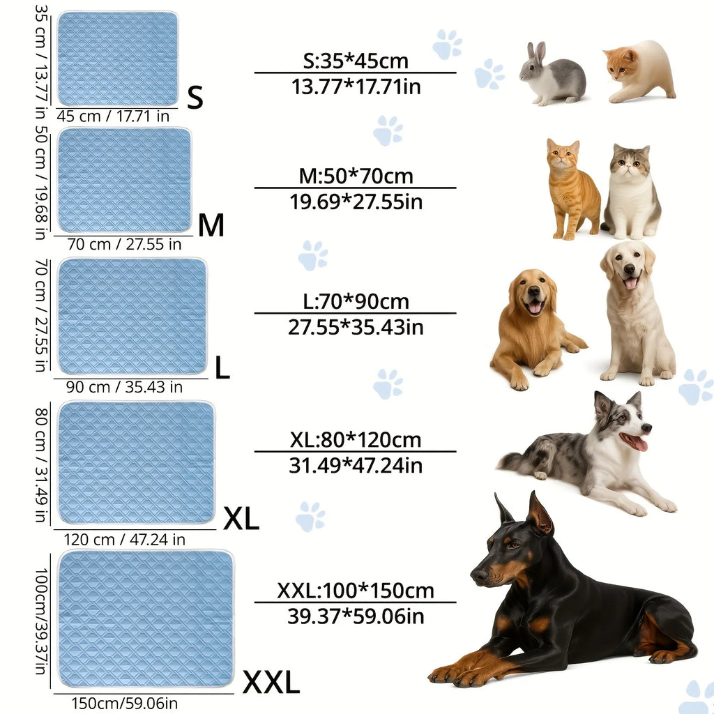 CoolPawza | Kühlmatte für Hunde & Katzen | Atmungsaktive Sommer-Liegematte | Waschbar & Tragbar