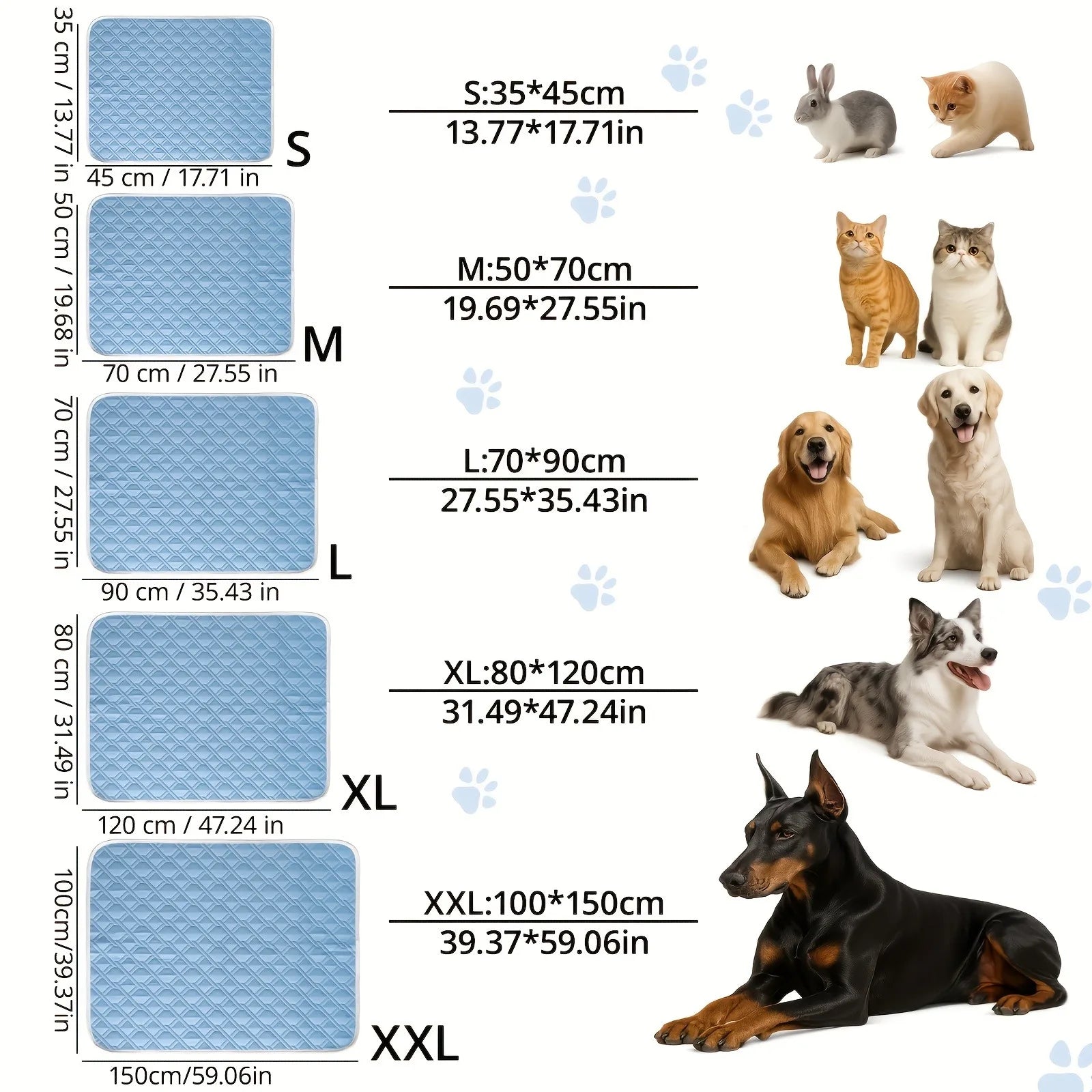 CoolPawza | Kühlmatte für Hunde & Katzen | Atmungsaktive Sommer-Liegematte | Waschbar & Tragbar