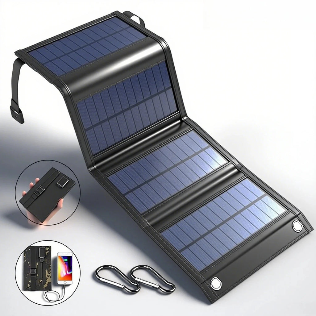 Solarixis Faltbares Solarpanel 100W | Tragbares Ladegerät | USB 5V | Outdoor Camping Charger