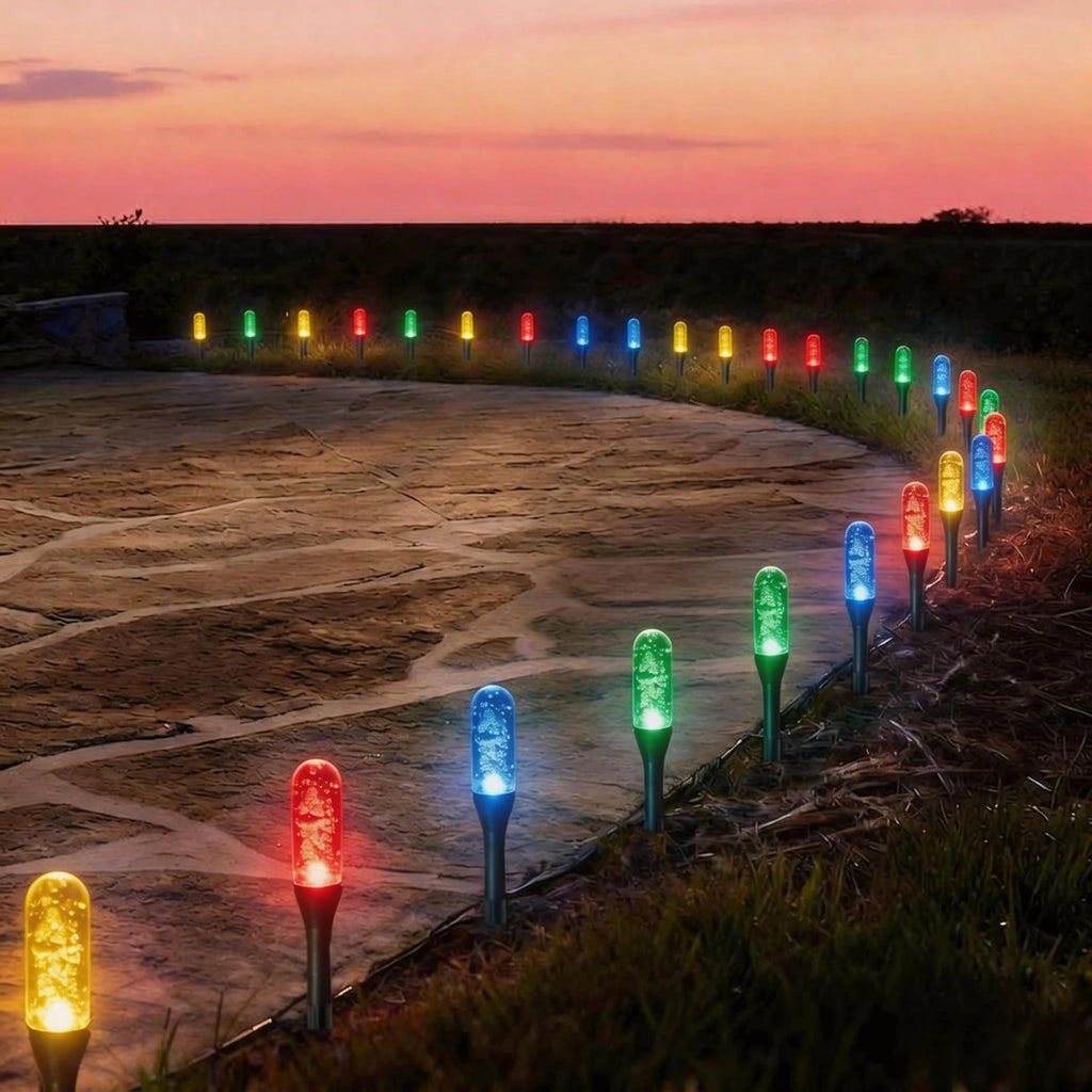 Lumivaro Solar-Gartenleuchte | Kristallblasen-Design | IPX4 Wetterfest | Solarbetrieben