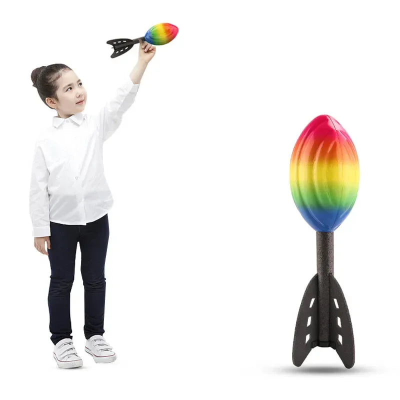 Rocketo Mini Wurf-Rakete | Weicher Schaumstoff 28 cm | Outdoor Spiel & Sportgeschenk für Kinder