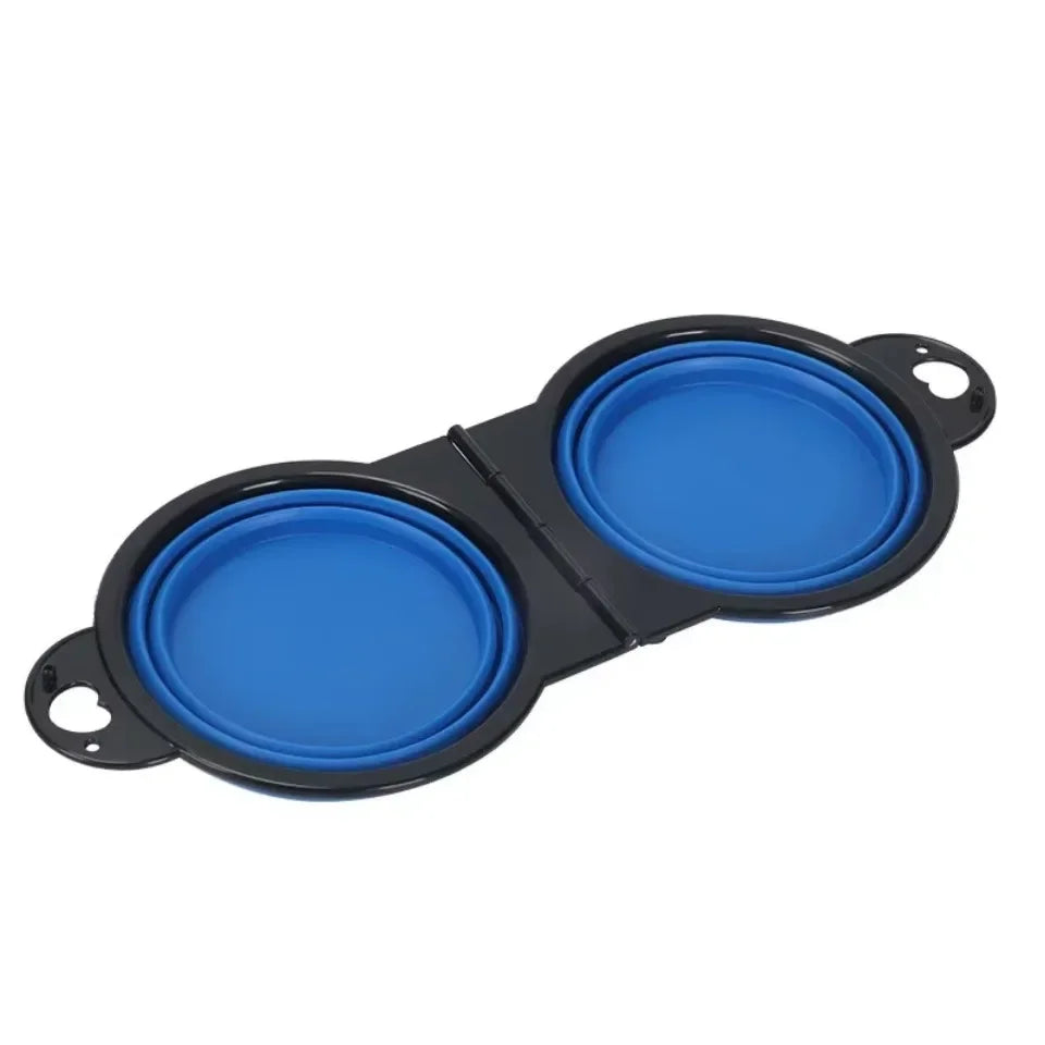 PawSip Duo Reise Napf für Hunde & Katzen | 2-in-1 Doppelnapf faltbar | Tragbar für Outdoor | Wasser & Futter