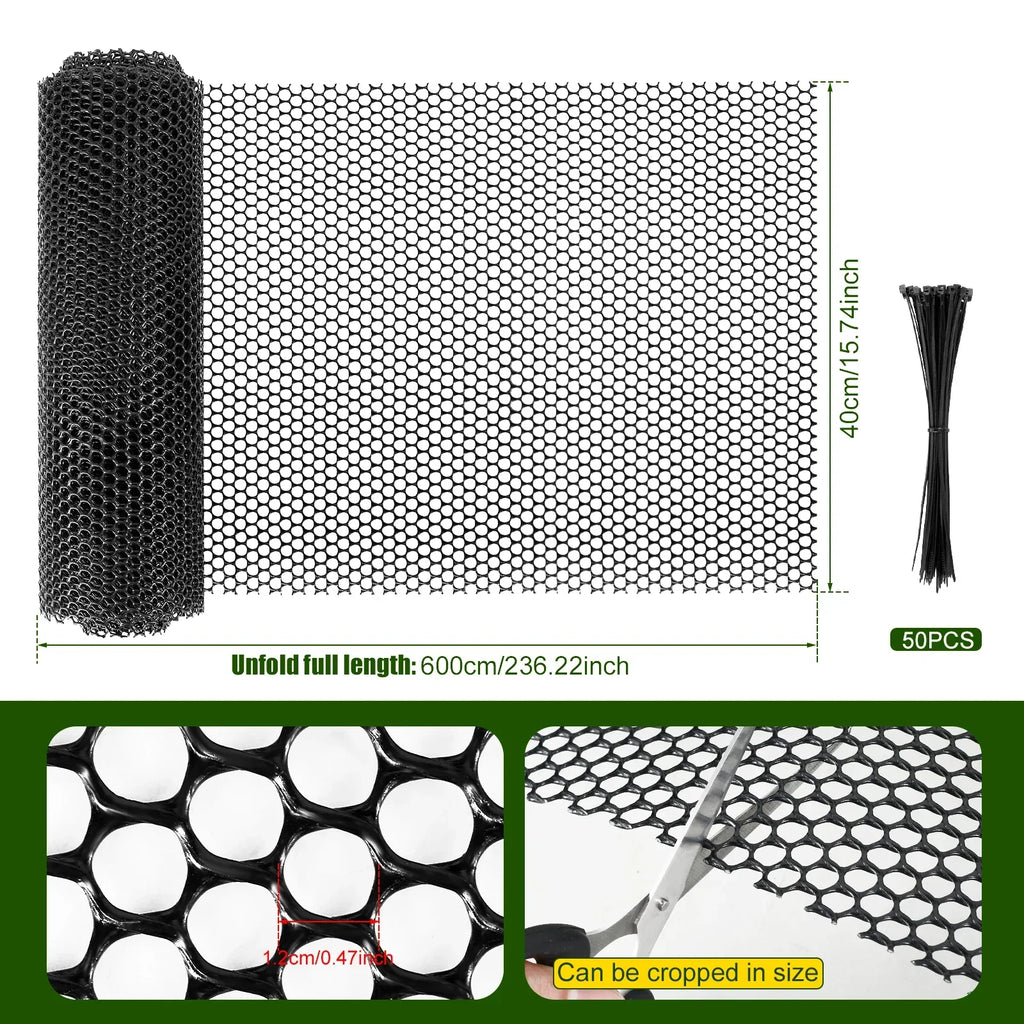 FlexGuard Mesh | Plastic Fence Net for Garden & Tree Trunk Protection | 300 × 40 cm / 600 × 40 cm | Weatherproof & Cuttable