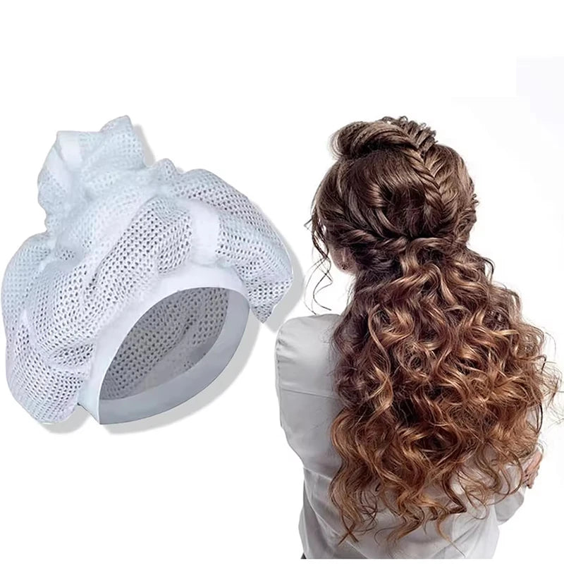 Curlovia Haar Trockenhaube Locken | Schnelltrocknend | Verstellbar mit Kordelzug | Plopping Cap