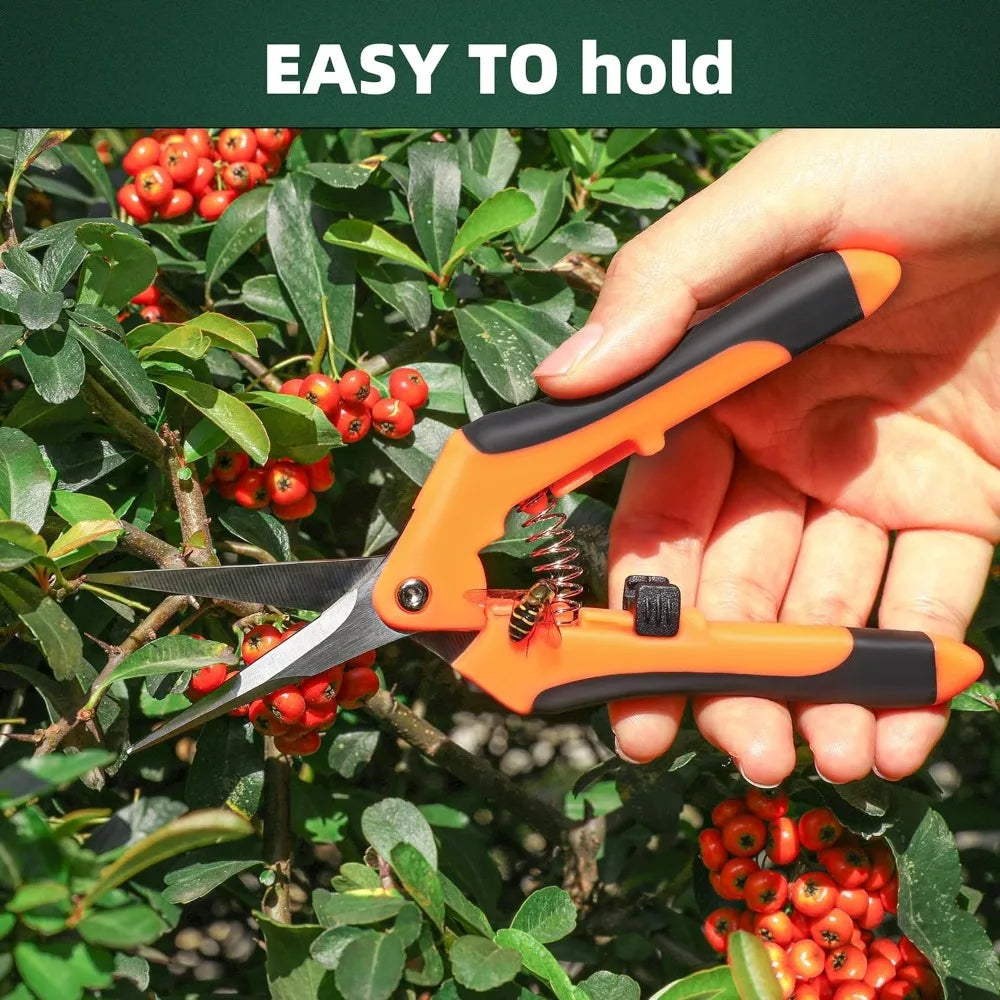 GrünMeister 3er-Set Gartenscheren | Profi-Gartenschere aus Edelstahl | Ergonomischer, rutschfester Griff