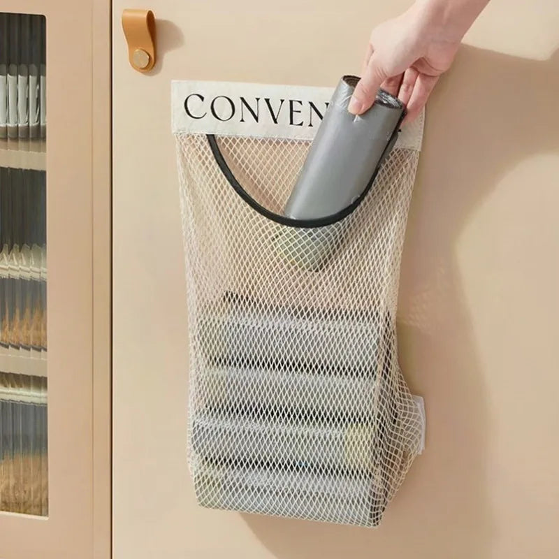 BagNest Aufbewahrungsnetz | Wandmontierter Taschenorganizer | Platzsparender Beutelspender | Für Einkaufstüten & Haushaltsartikel