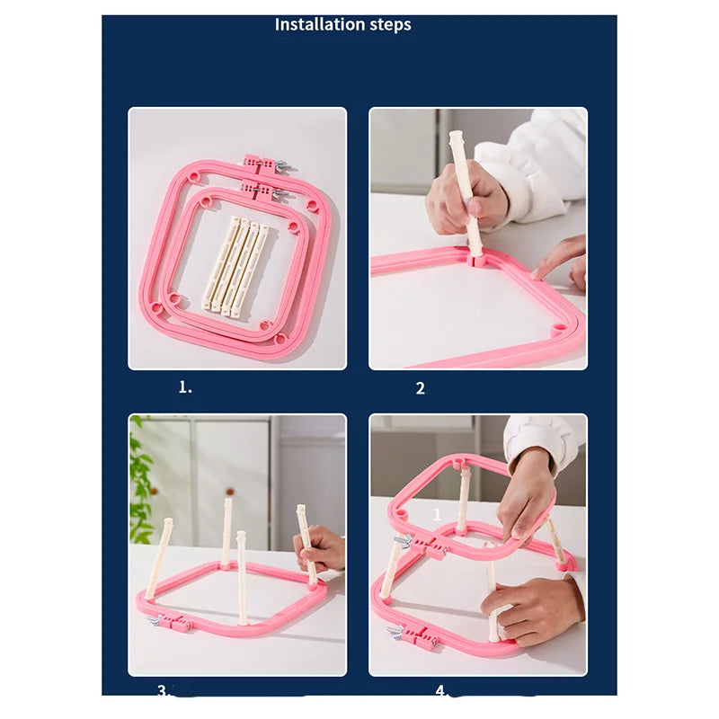 STITCHORA Stickrahmen Halter Tisch | Doppelschichtiger Stickständer | ABS Kunststoff | Kreuzstich & Stickerei