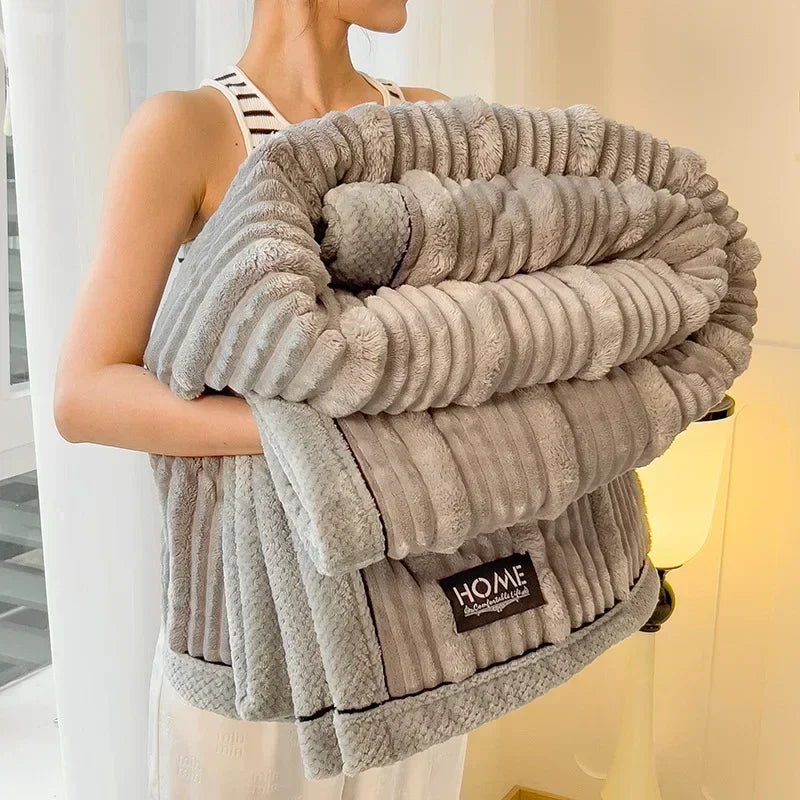 BunnySoft Cuddle Blanket | Extra Thick & Warming | Coral Fleece | Plush on Both Sides